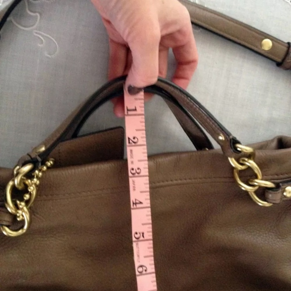 COACH brown brooke Leather Taupe Hobo purse - Picture 3 of 8